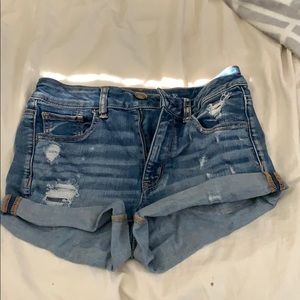 american eagle super stretch hi rise shorts